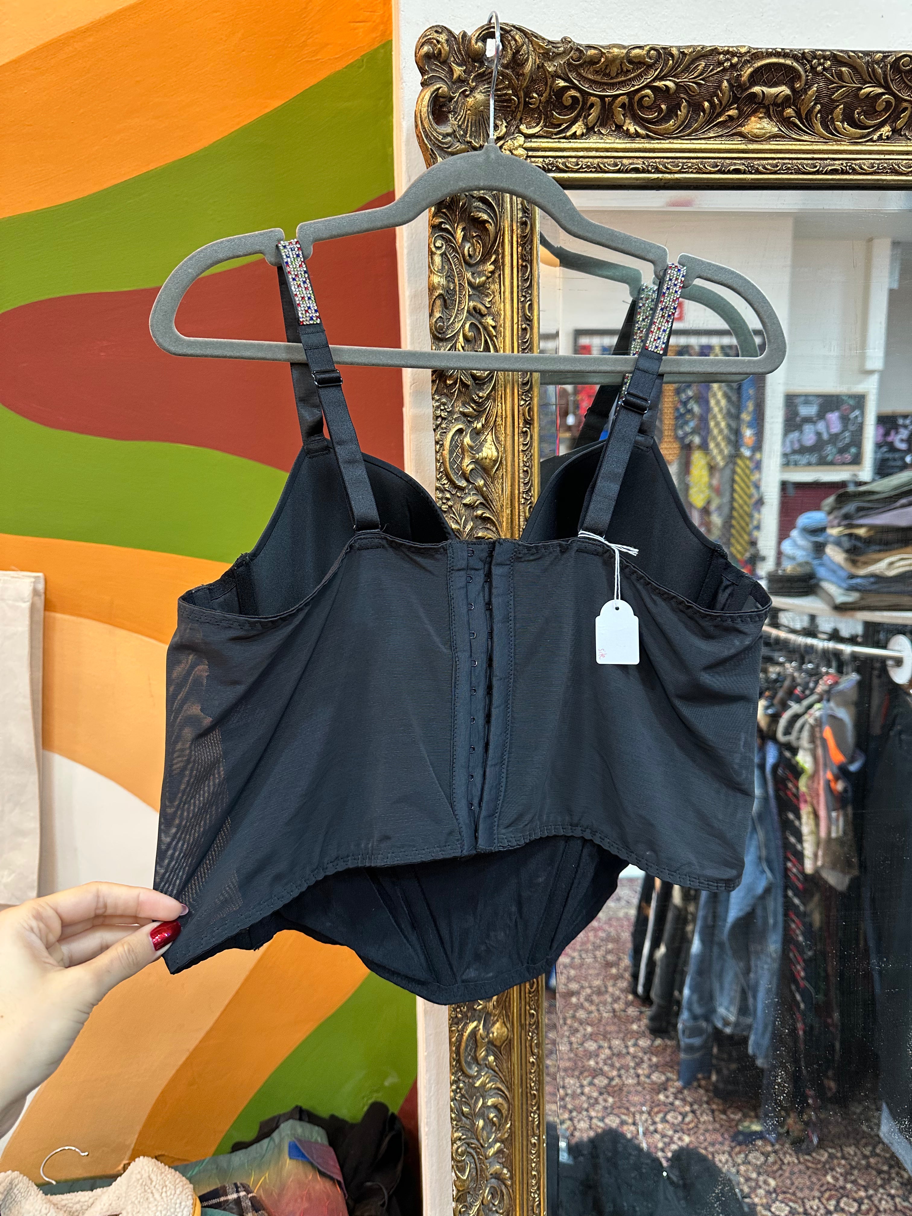 Super hot corset top with sparkly straps (90D)