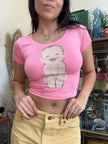 Super cute deadstock graphic baby tee (pink)