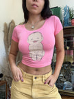 Super cute deadstock graphic baby tee (pink)