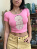 Super cute deadstock graphic baby tee (pink)