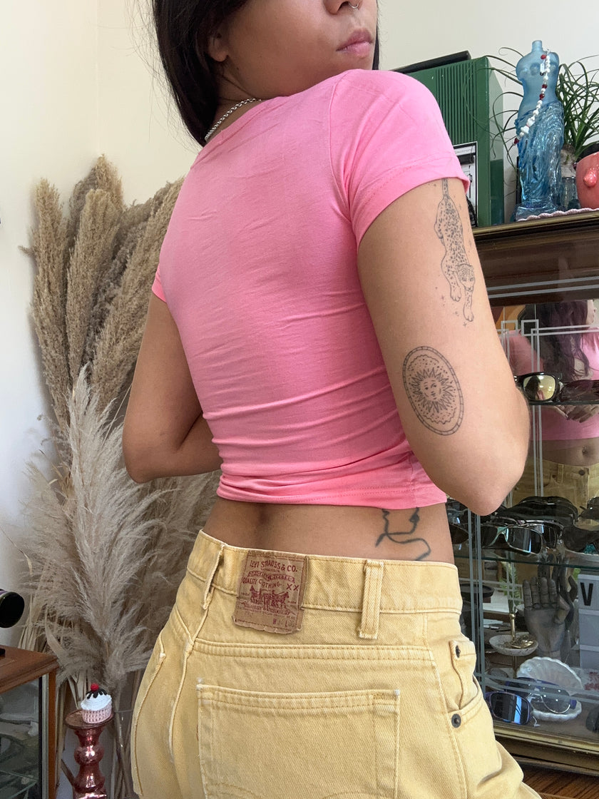 Super cute deadstock graphic baby tee (pink)