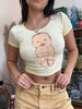 Super cute deadstock graphic baby tee (yellow)
