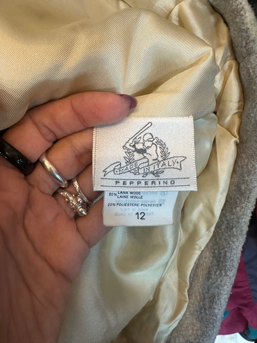 Hooded Toggle Wool Duffle Coat – Southwestern Aztec Style Pattern