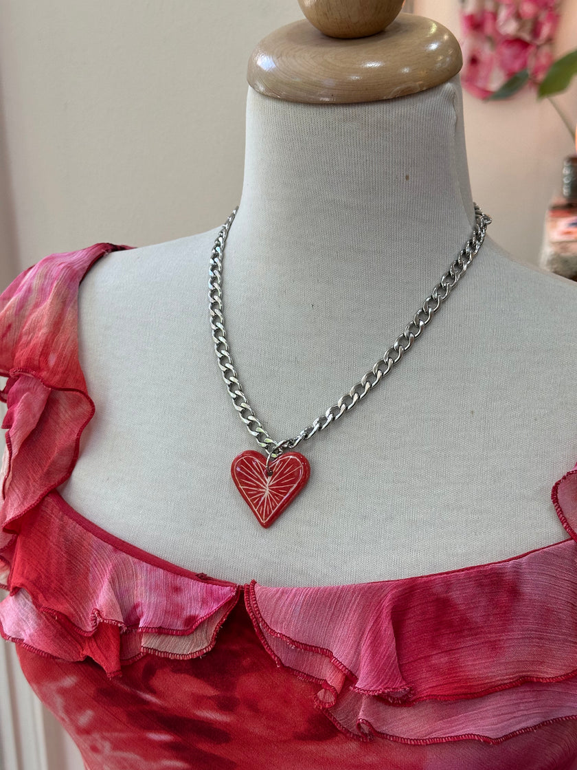 Cerabow handmade heart necklace