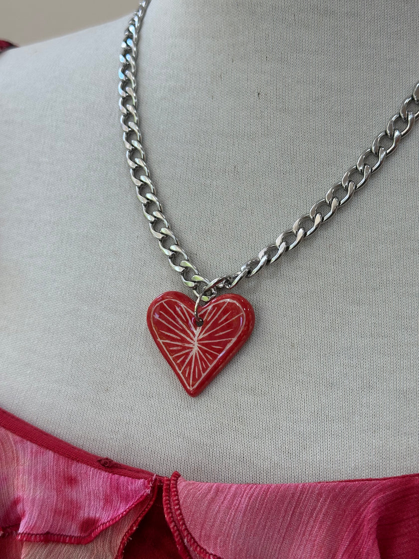 Cerabow handmade heart necklace