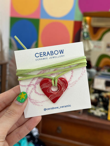 Cerabow handmade heart choker