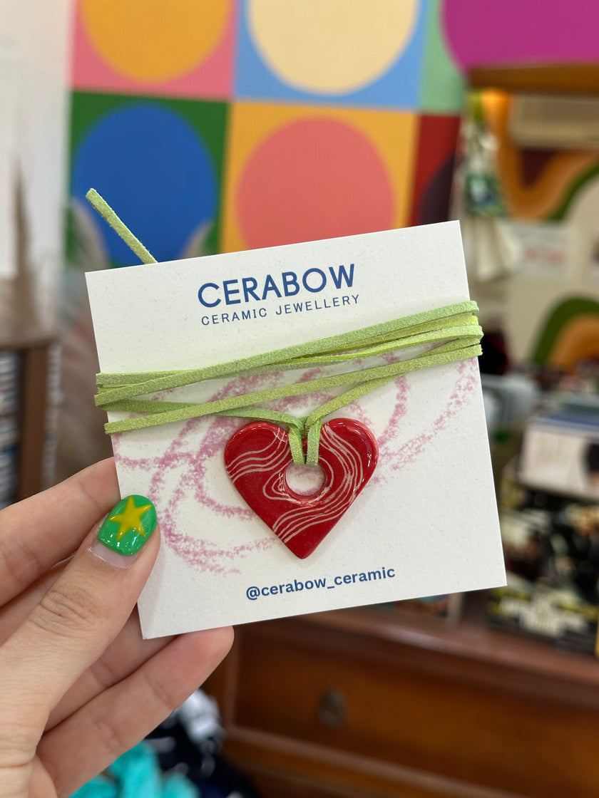 Cerabow handmade heart choker