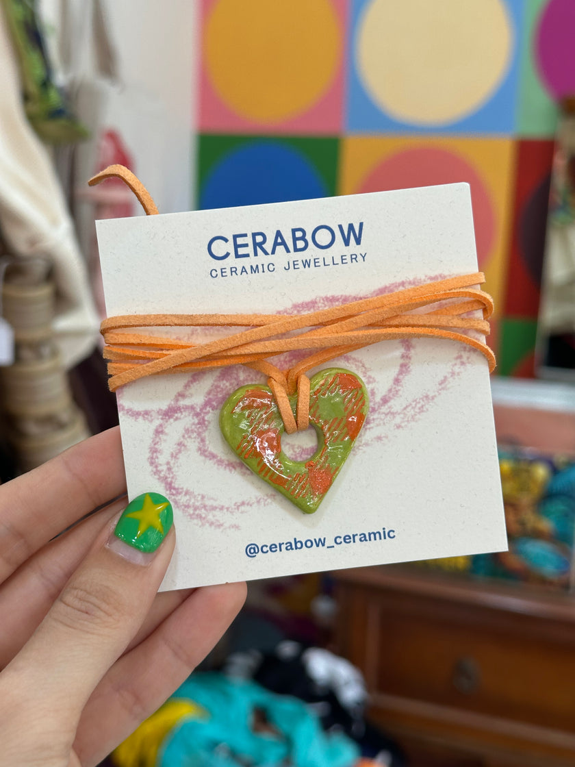Cerabow handmade heart choker