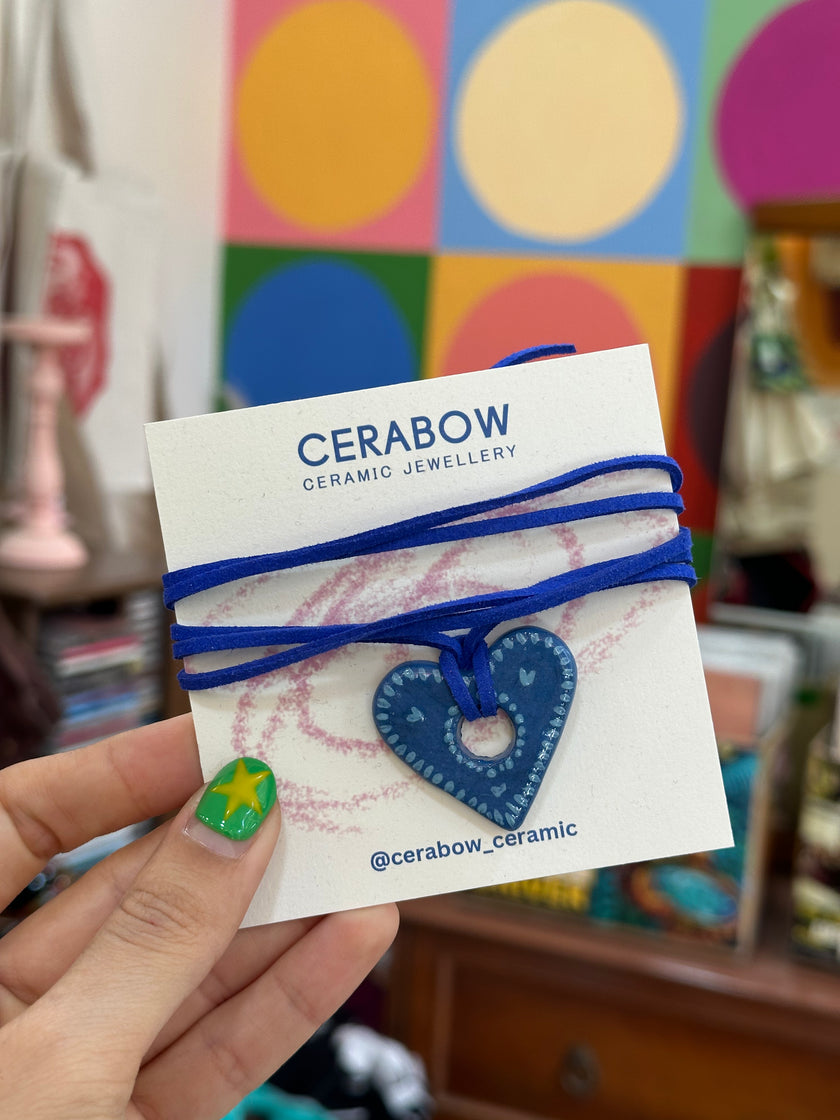 Cerabow handmade heart choker