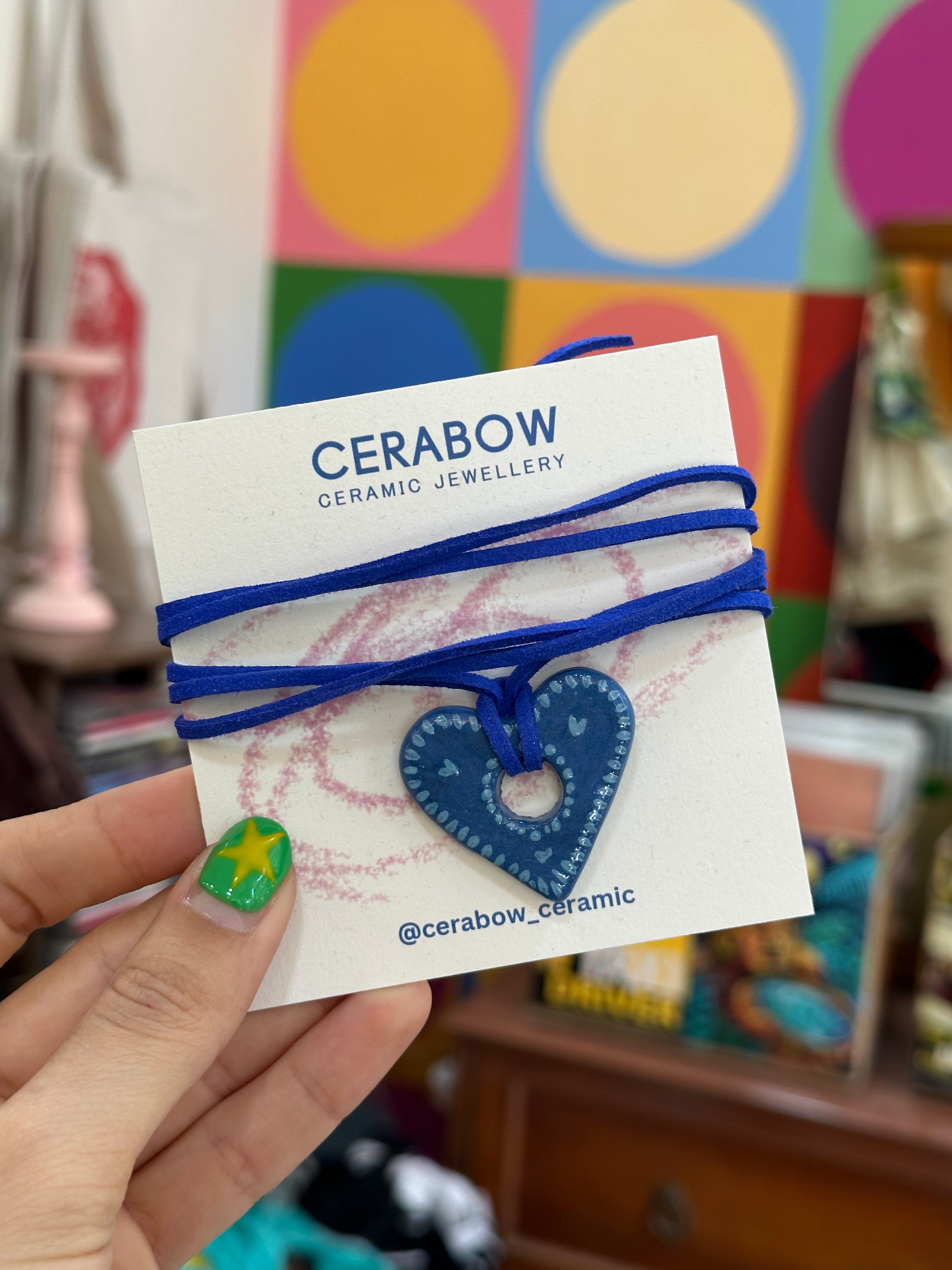 Cerabow handmade heart choker