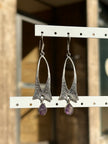 Silver toned brass boho earrings