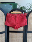 Super hot red denim shorts