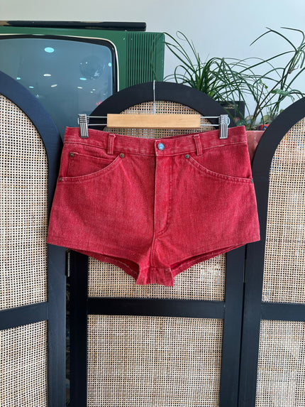 Super hot red denim shorts