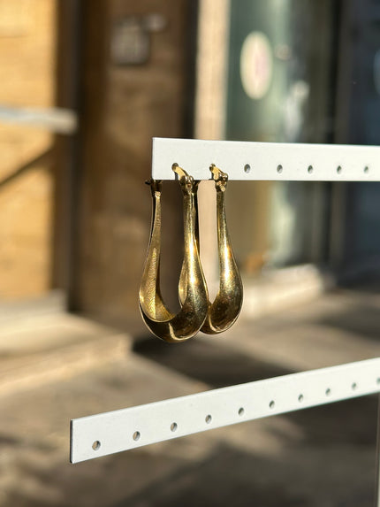 Gold toned brass earrings