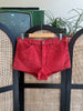 Super hot red denim shorts