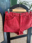 Super hot red denim shorts