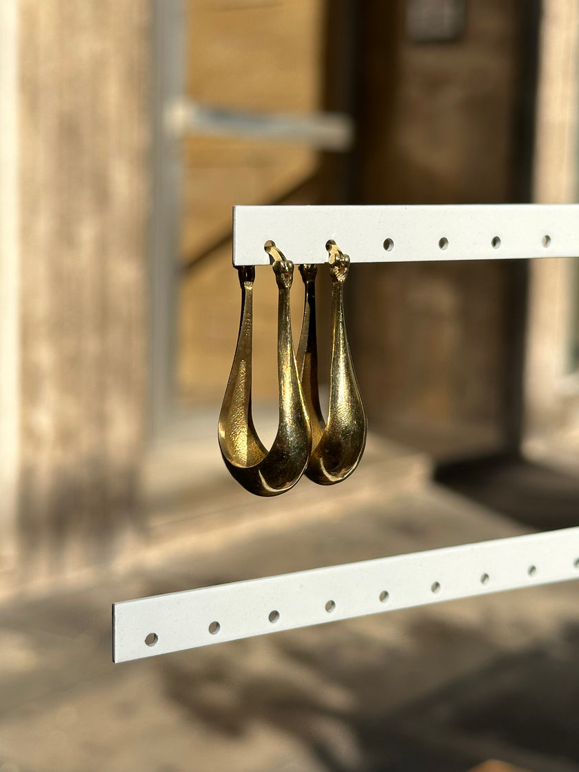 Gold toned brass earrings