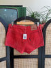 Super hot red denim shorts