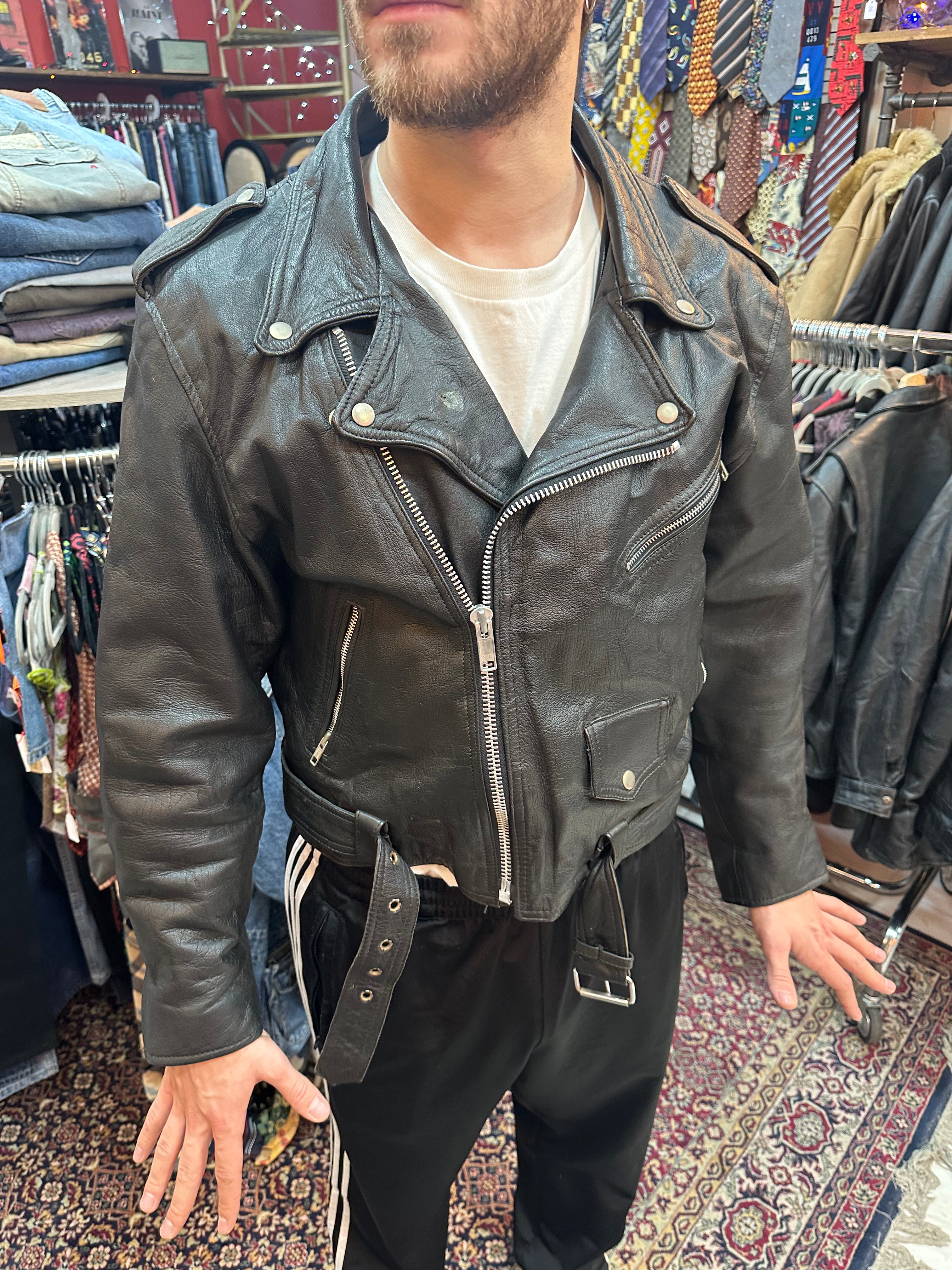Vintage perfecto leather jacket (L)