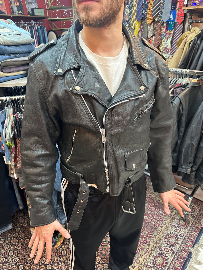 Vintage perfecto leather jacket (L)