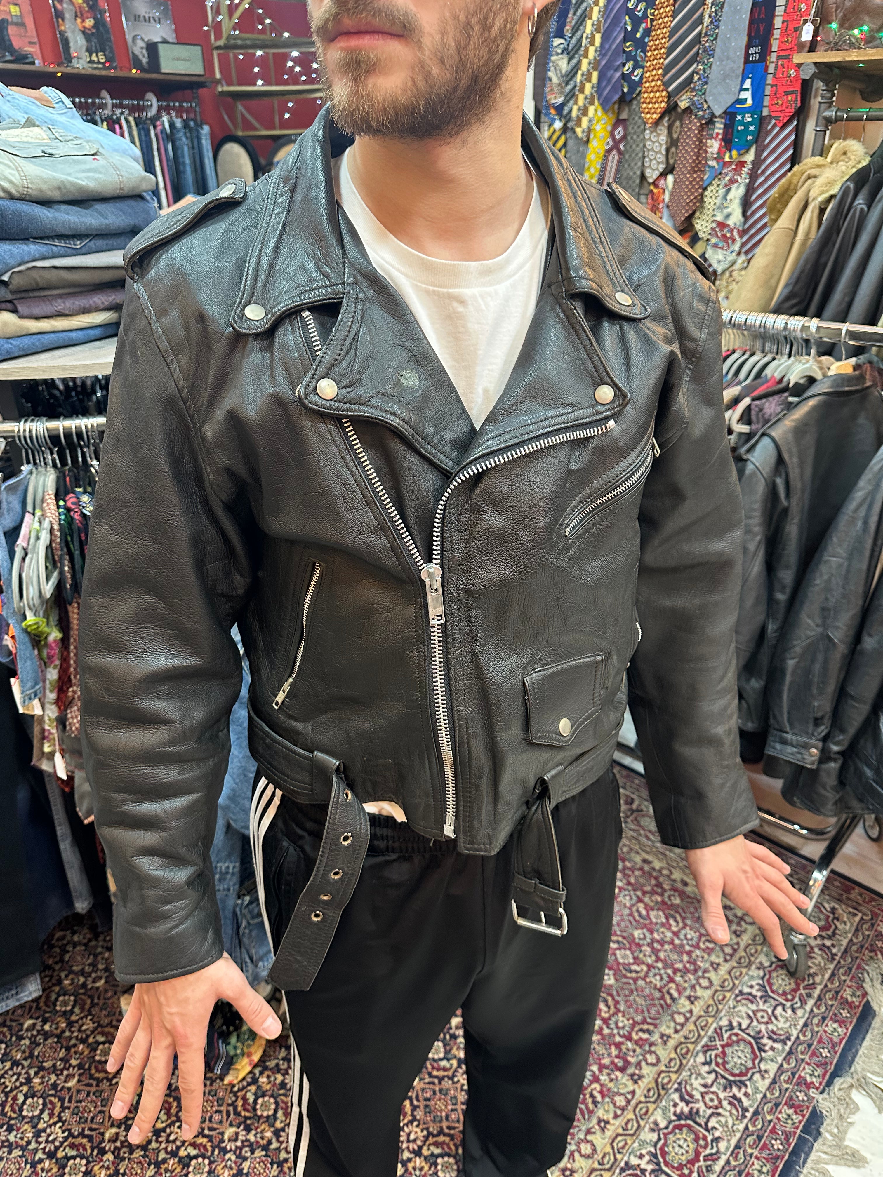 Vintage perfecto leather jacket (L)