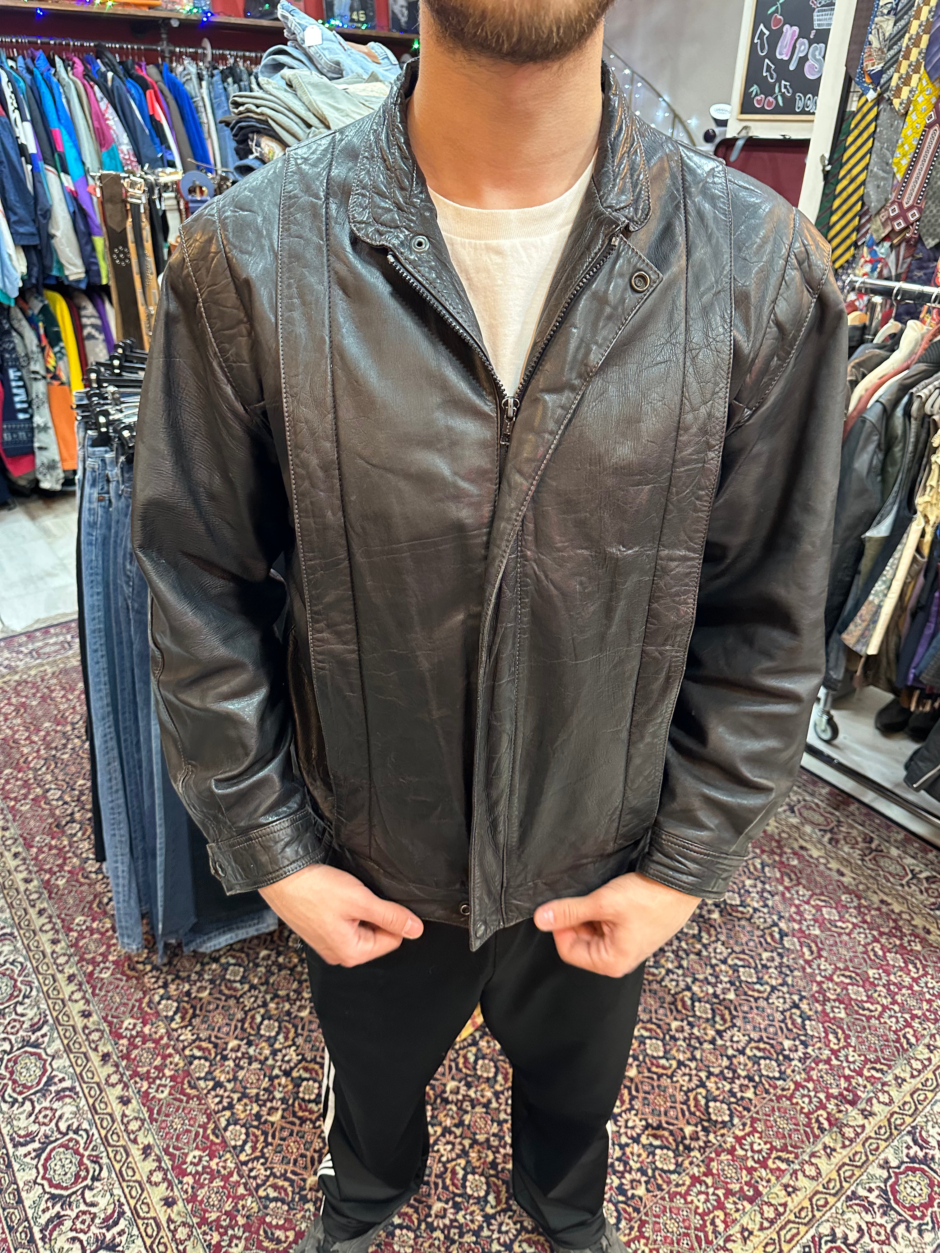Vintage Men’s leather bomber jacket (L)