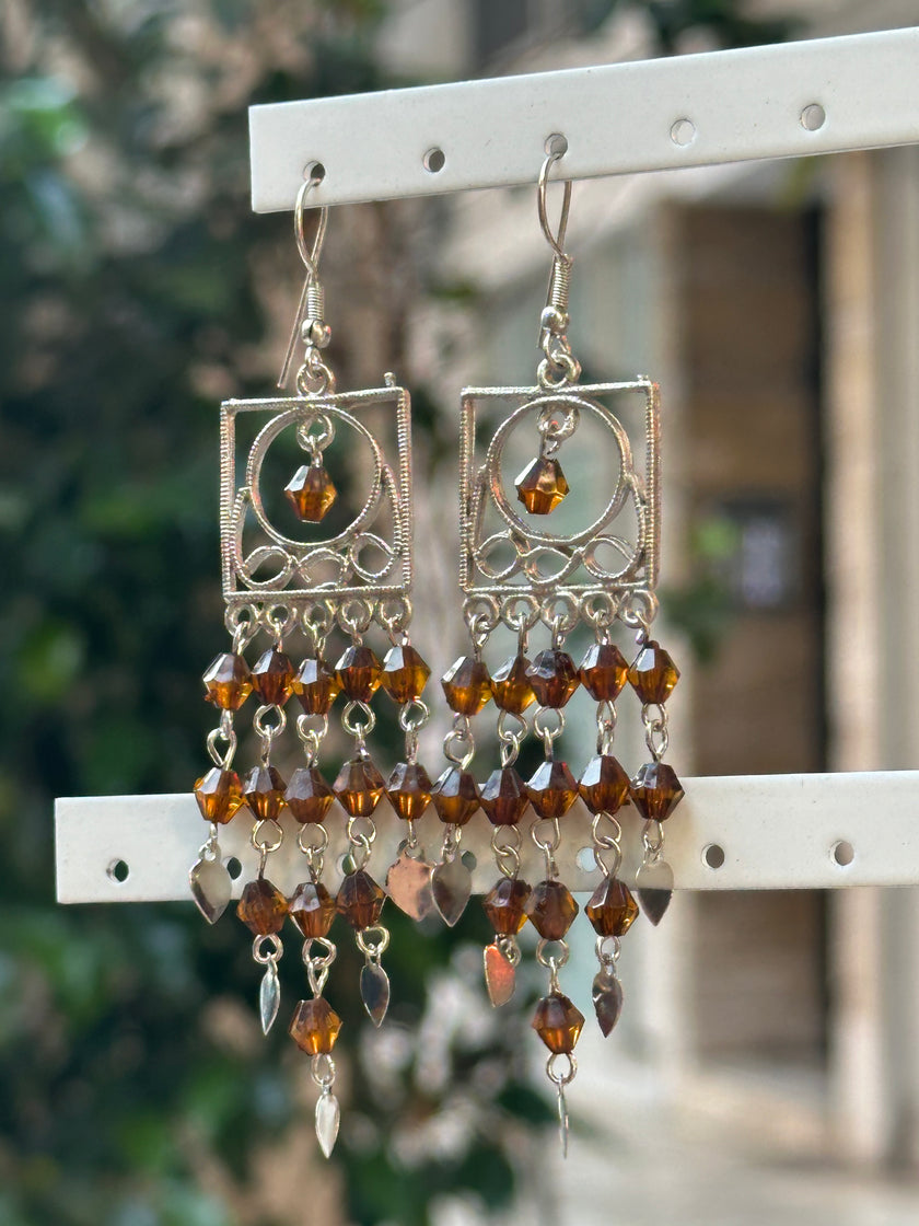 Deadstock beaded boho earrings