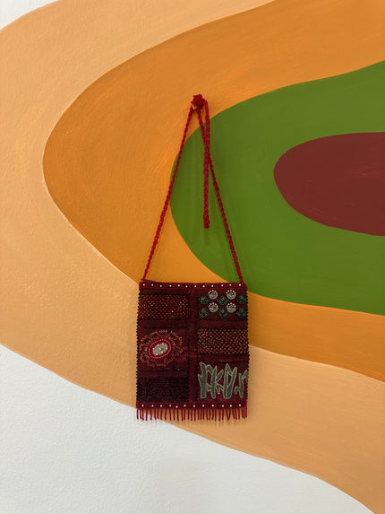 Stunning deadstock beaded cross body mini bag (red)