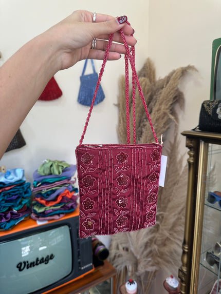 Vintage beaded cross body mini bag
