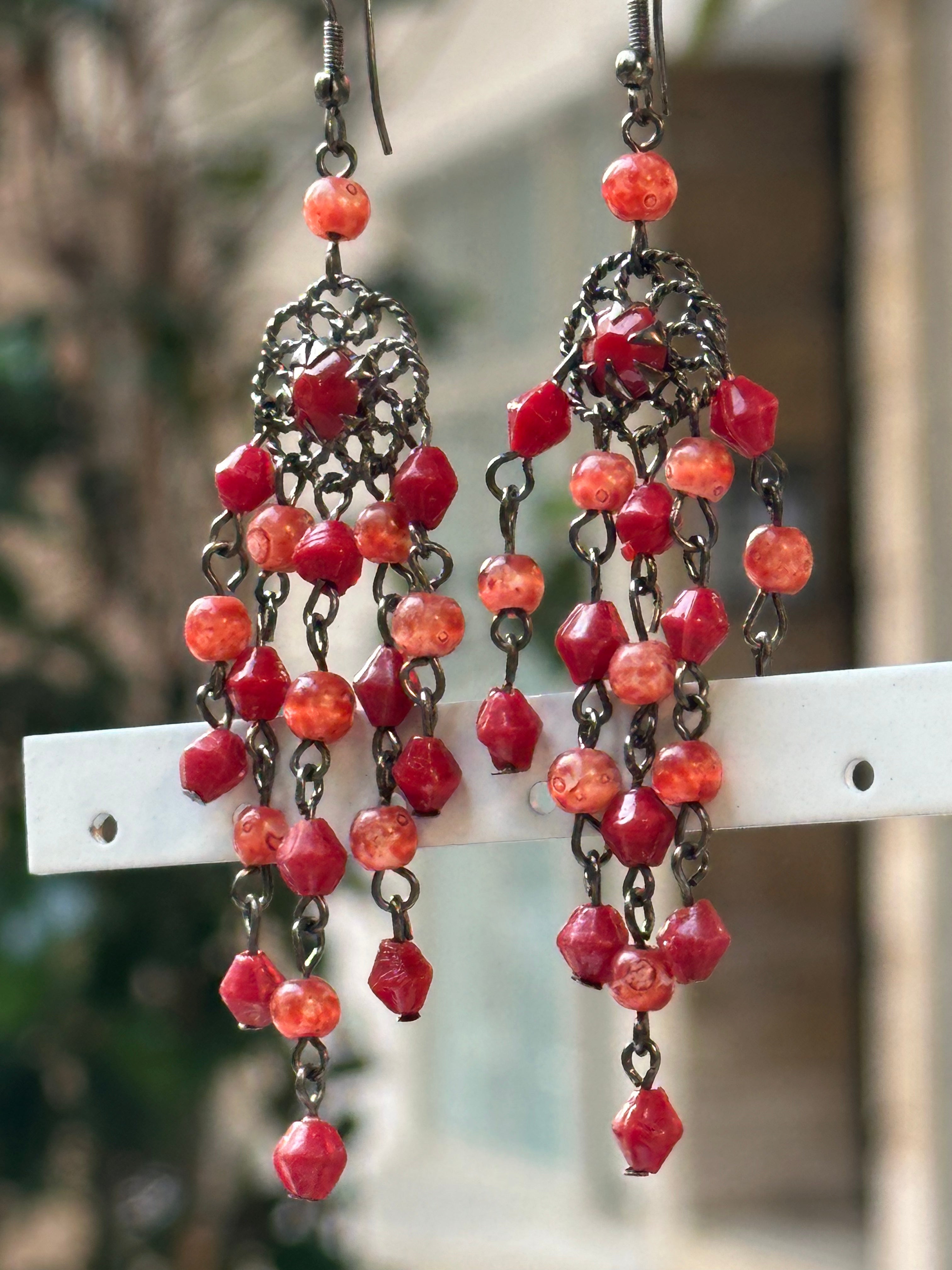 Deadstock boho beaded earrings
