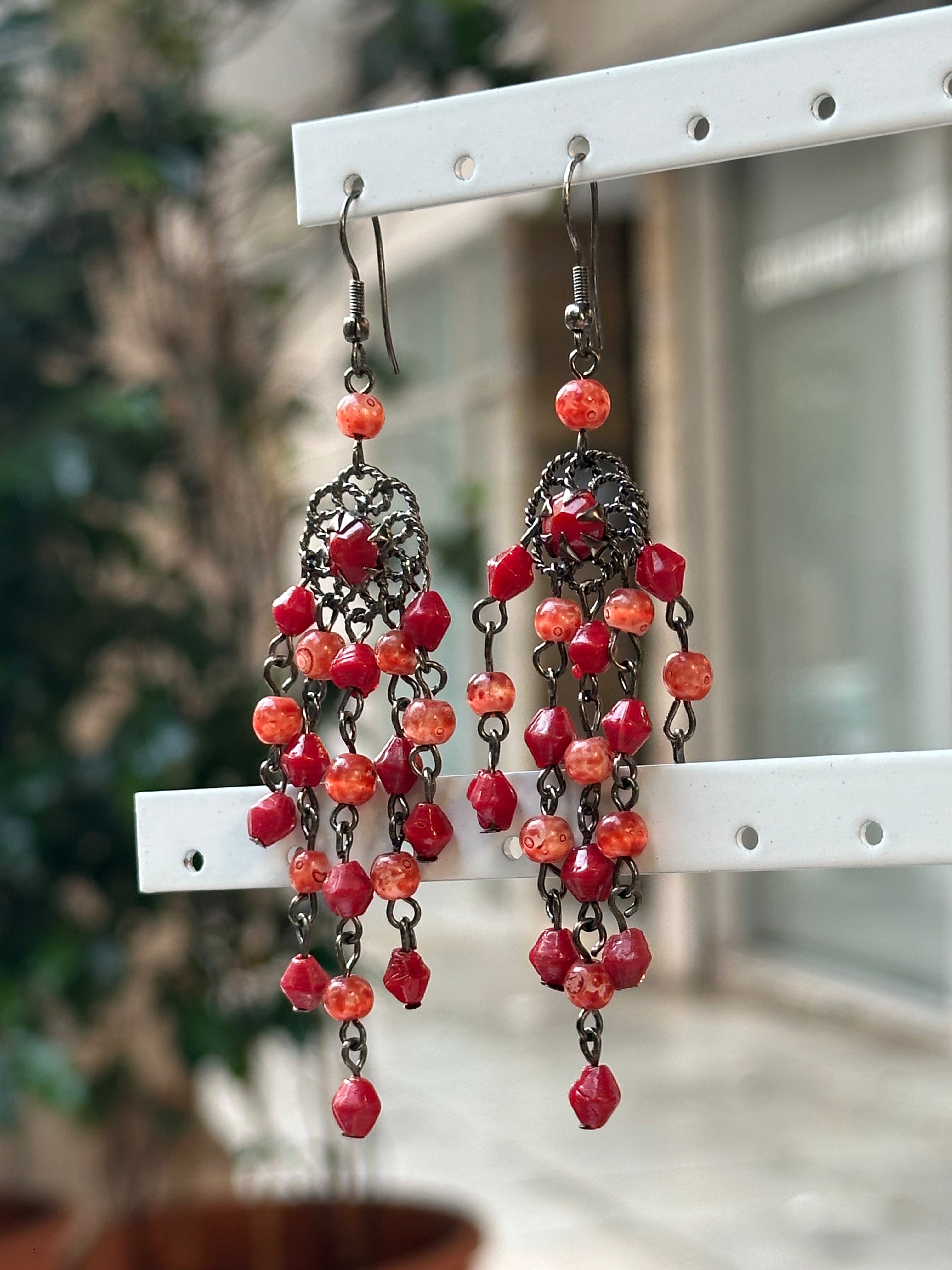 Deadstock boho beaded earrings
