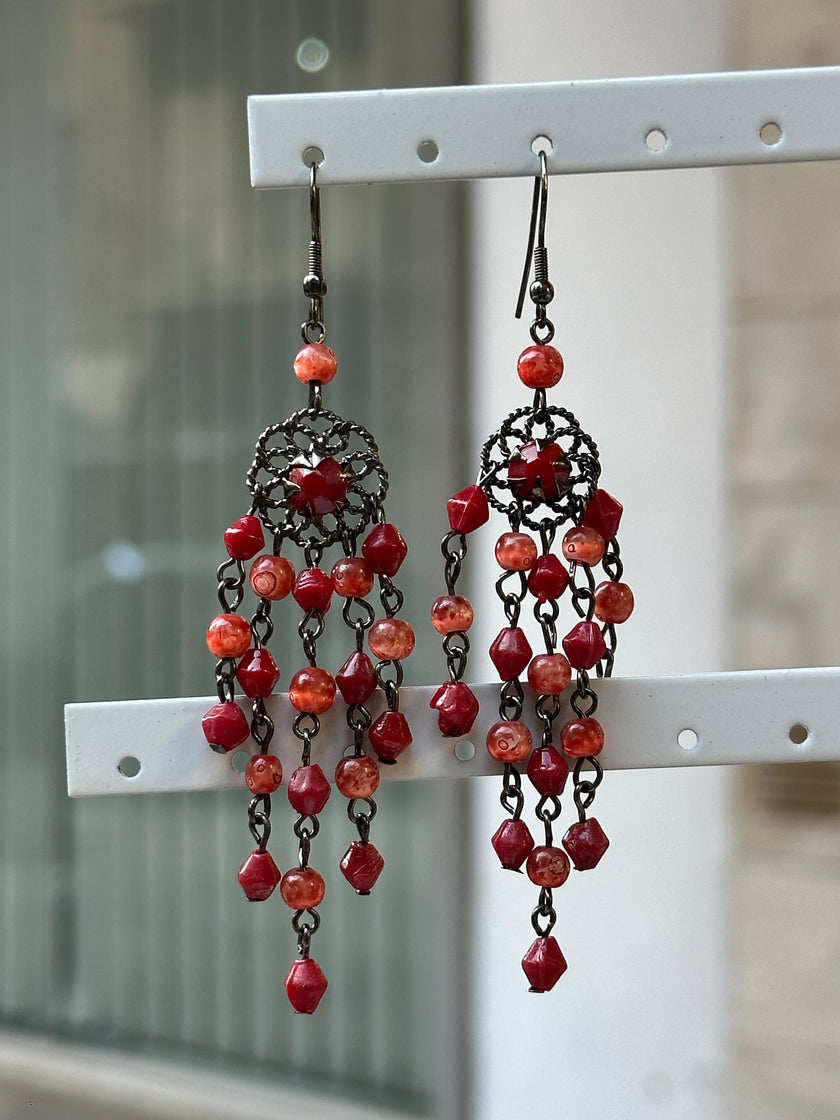 Deadstock boho beaded earrings
