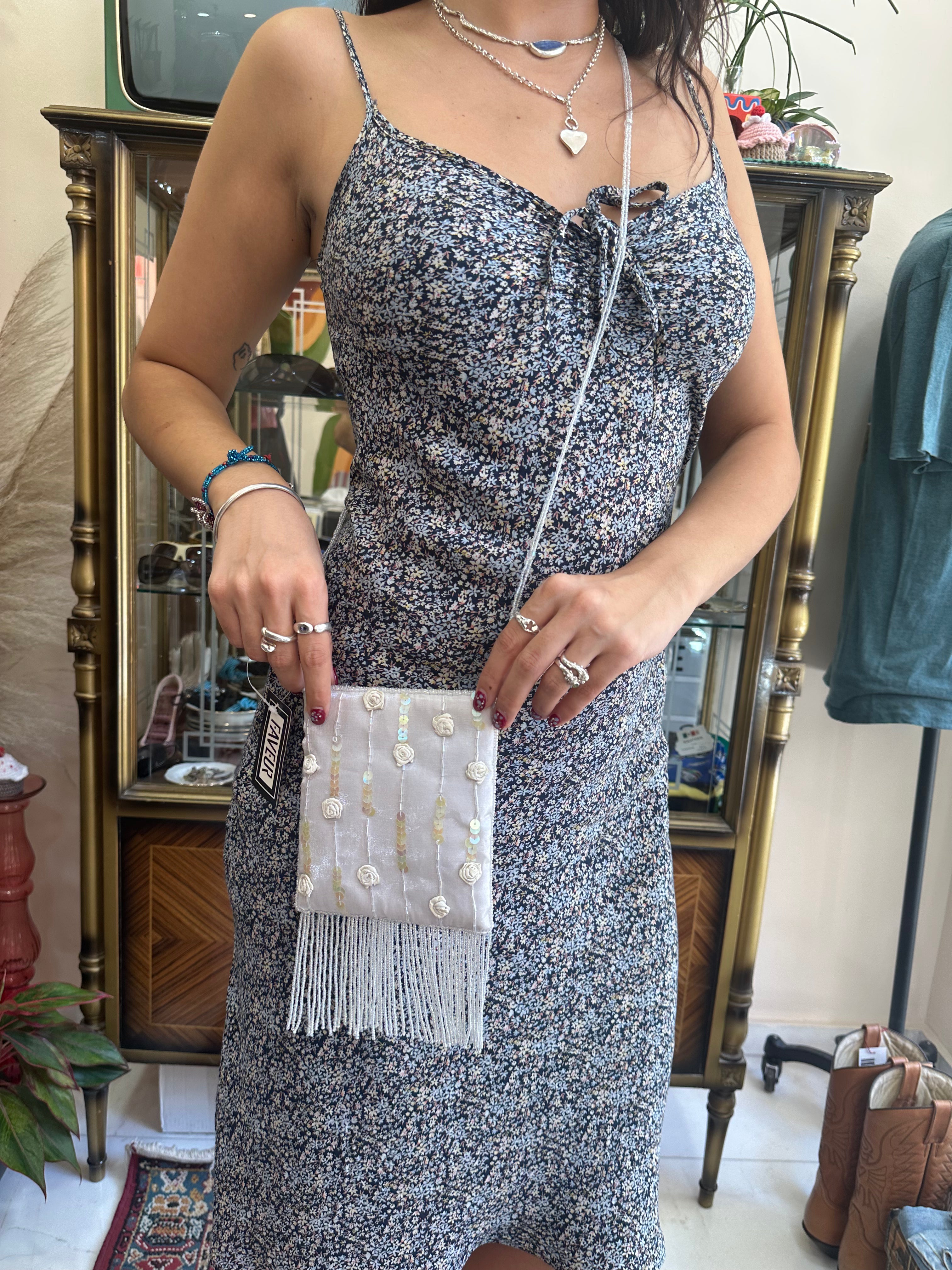 Super cute deadstock cross body beaded bag