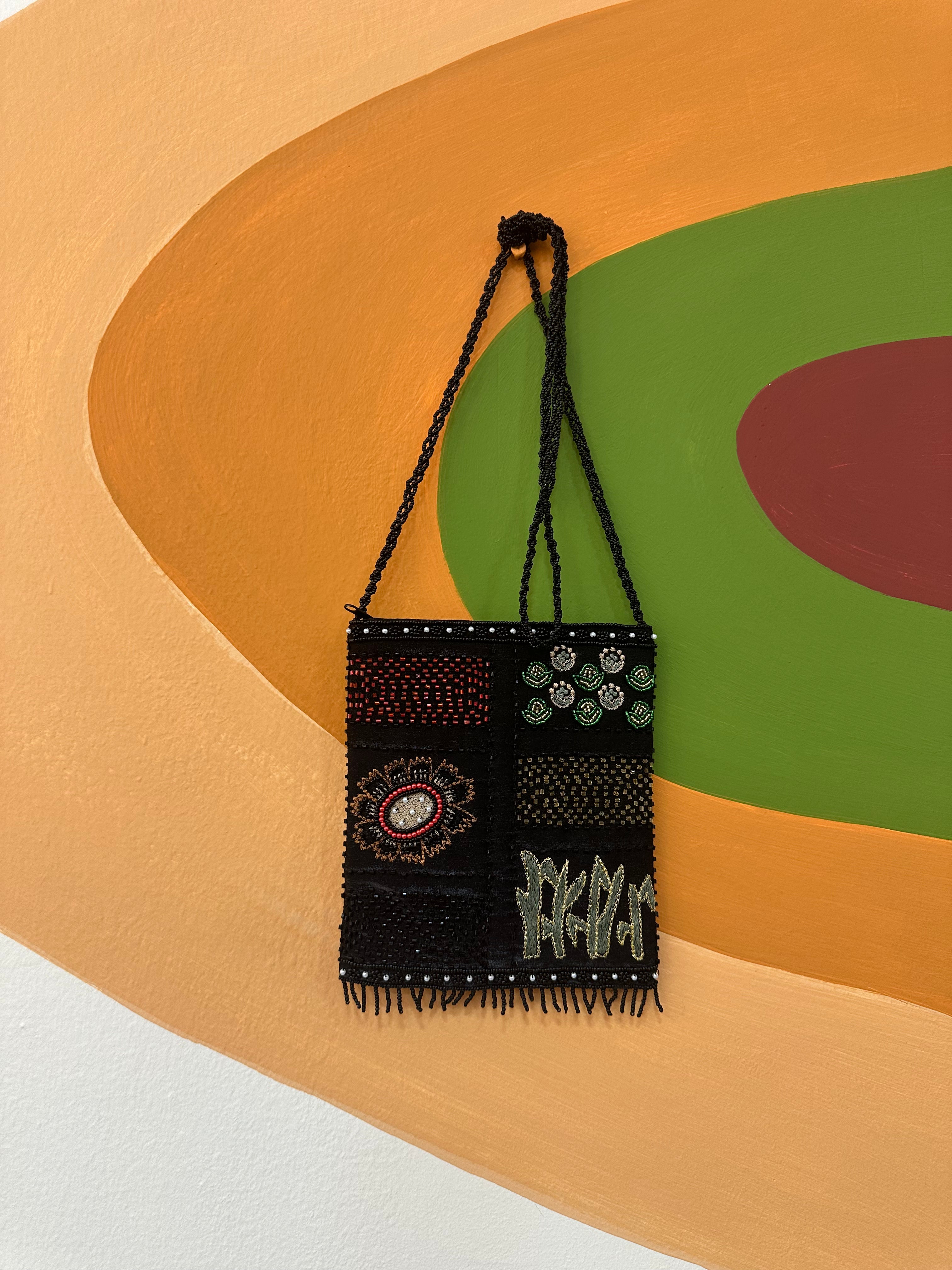 Beautiful deadstock beaded cross body mini bag (black)