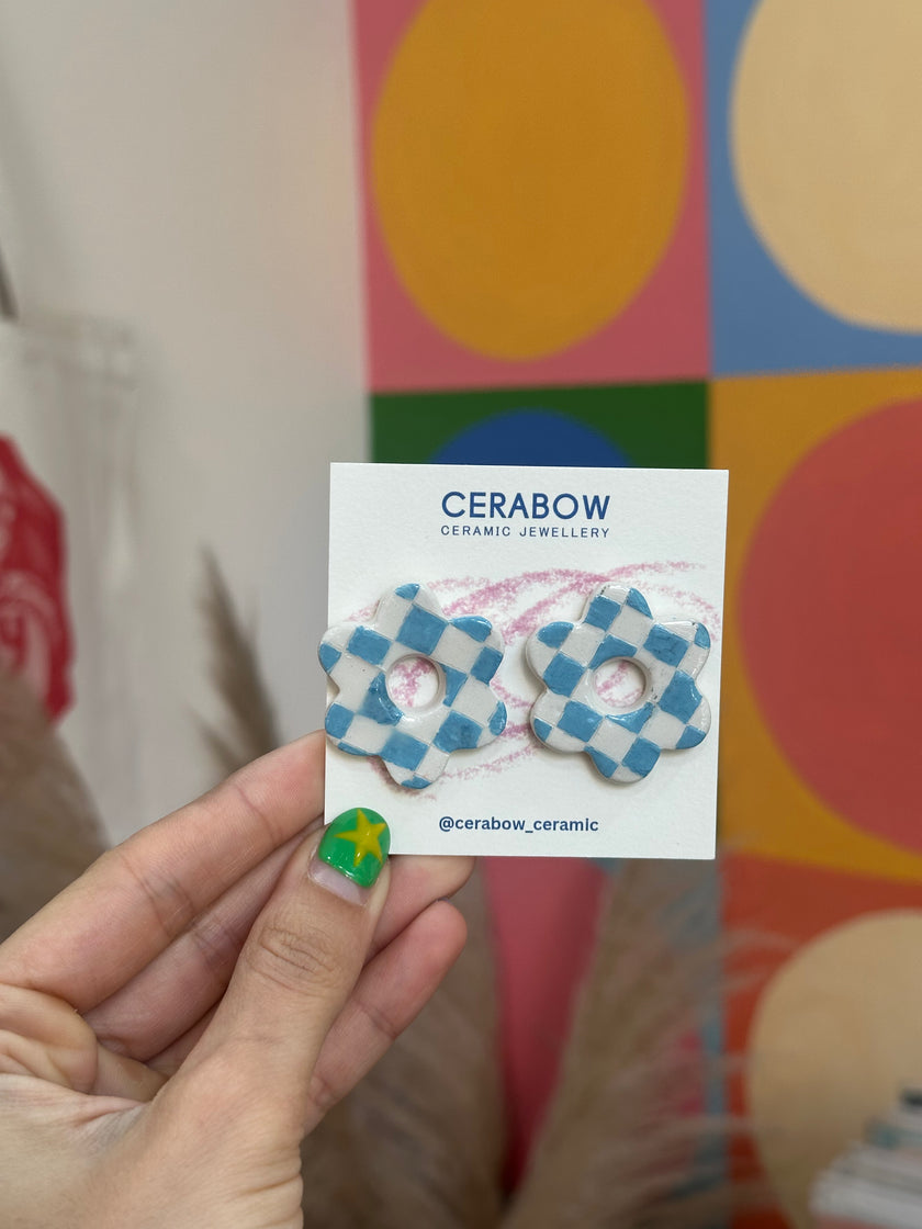 Cerabow handmade flower earrings