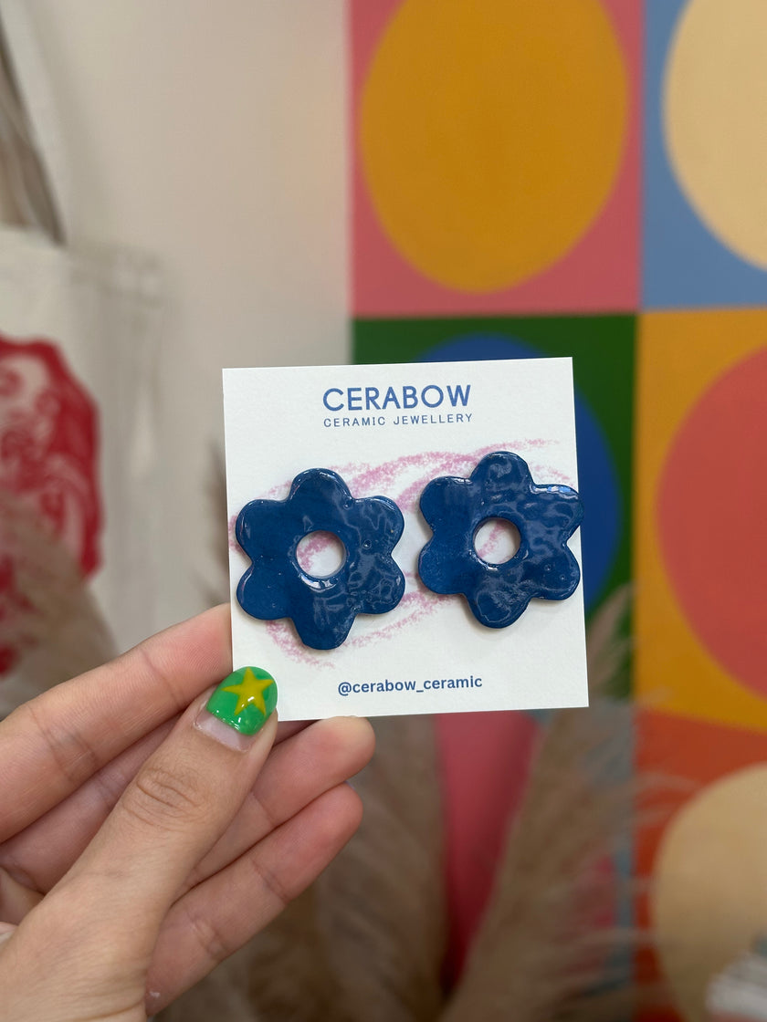 Cerabow handmade flower earrings