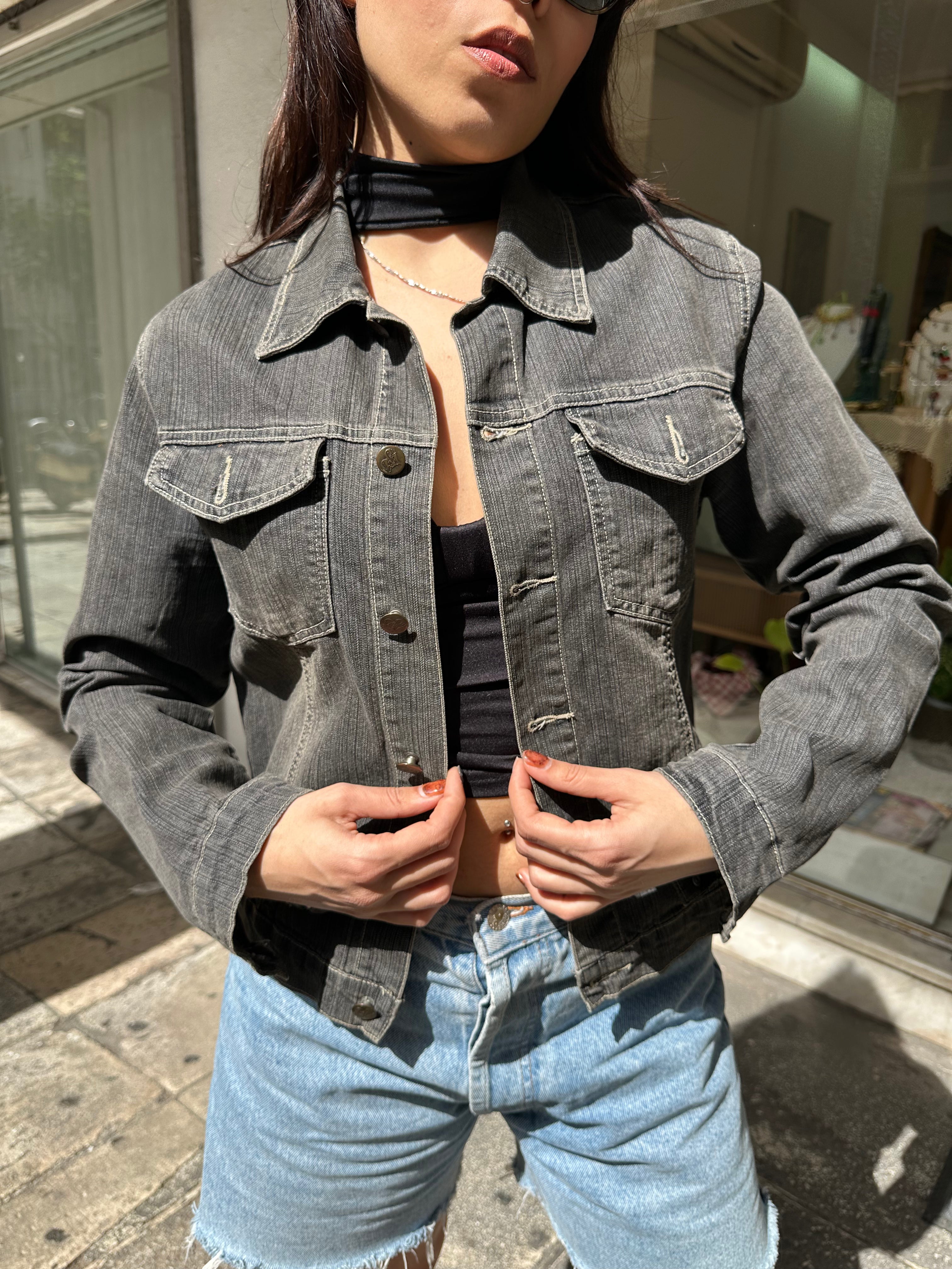 Super cute grey denim jacket