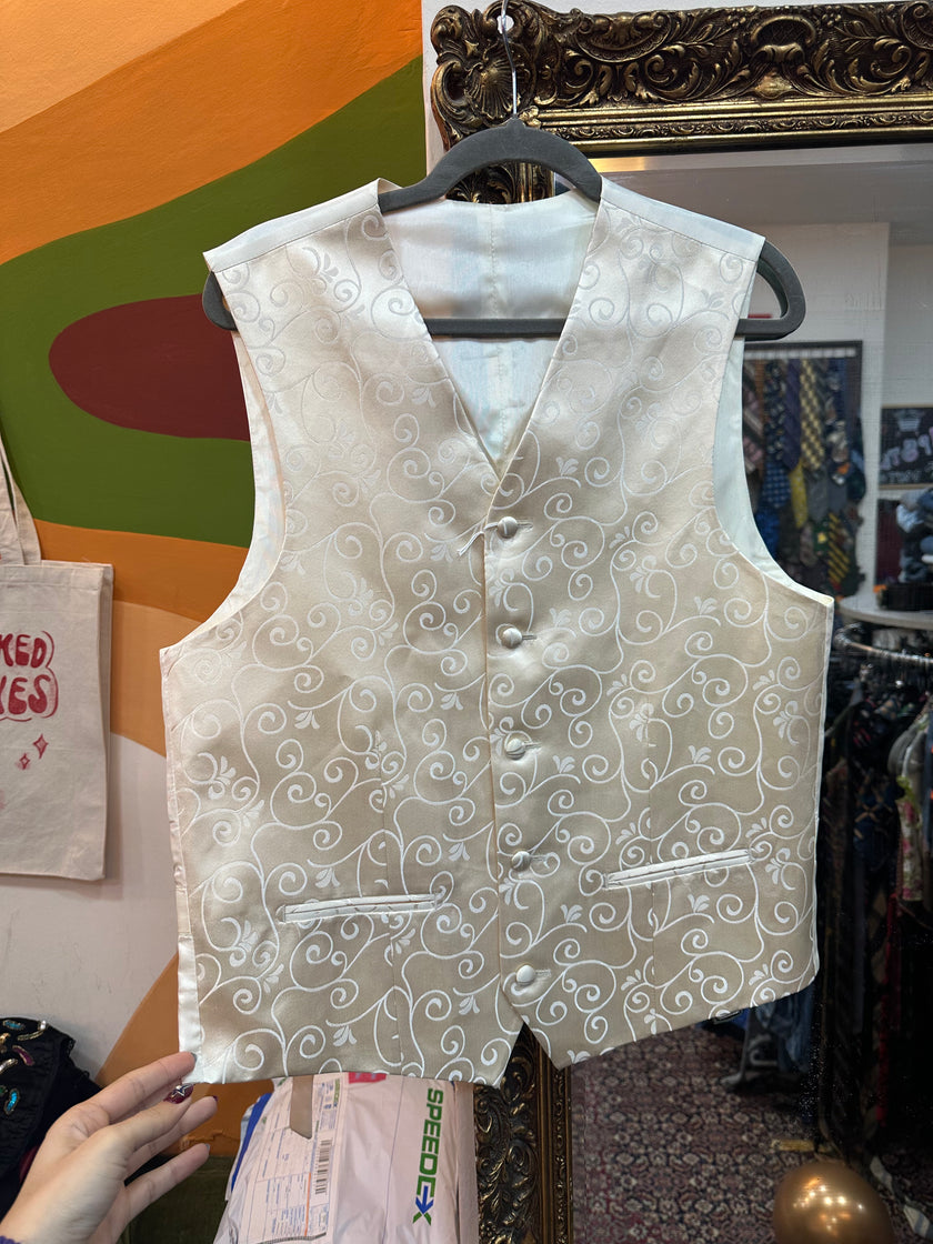Vintage men’s jacquard silk vest (M)
