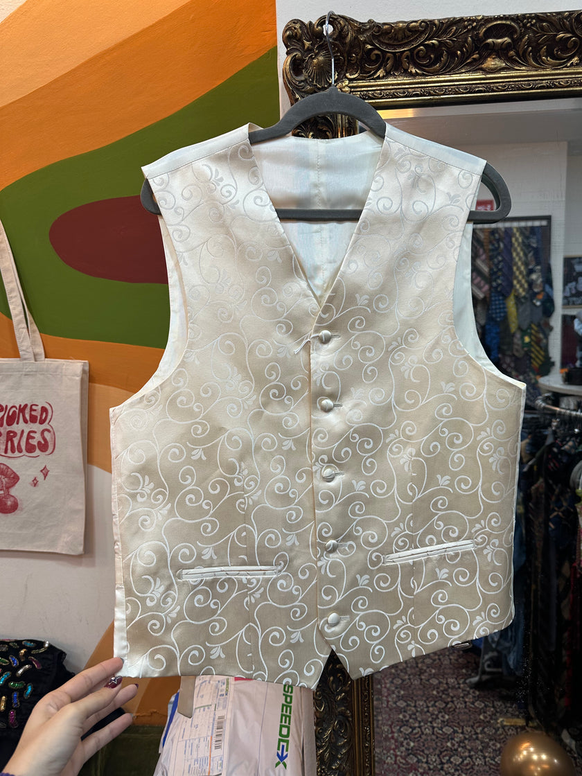 Vintage men’s jacquard silk vest (M)