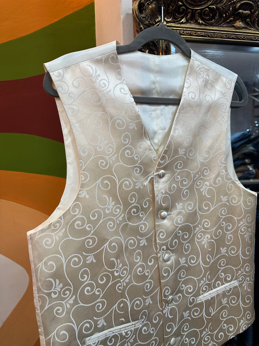 Vintage men’s jacquard silk vest (M)