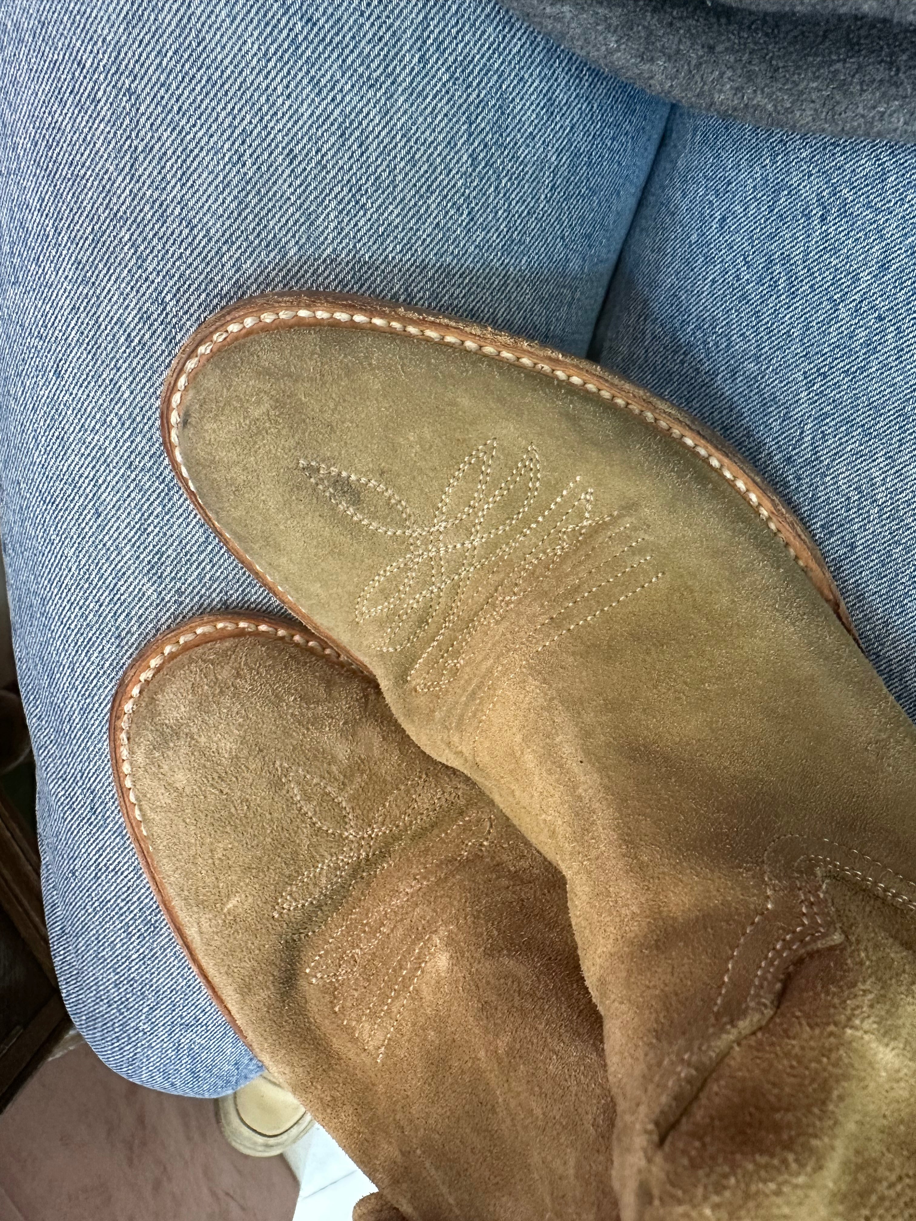 Suede cowboy style boots