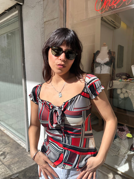 Stunning satin feel funky top