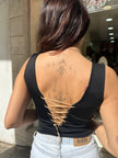 Super hot backless top