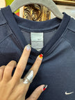Vintage navy blue Nike V-neck T-shirt (M)