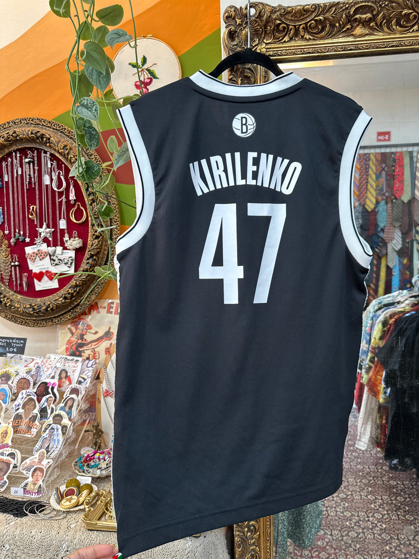 Adidas black Brooklyn Nets Andrei Kirilenko jersey (S)