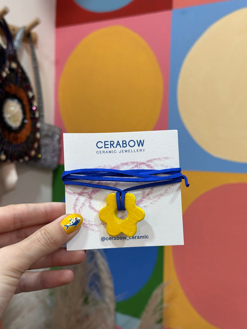 Cerabow handmade flower choker