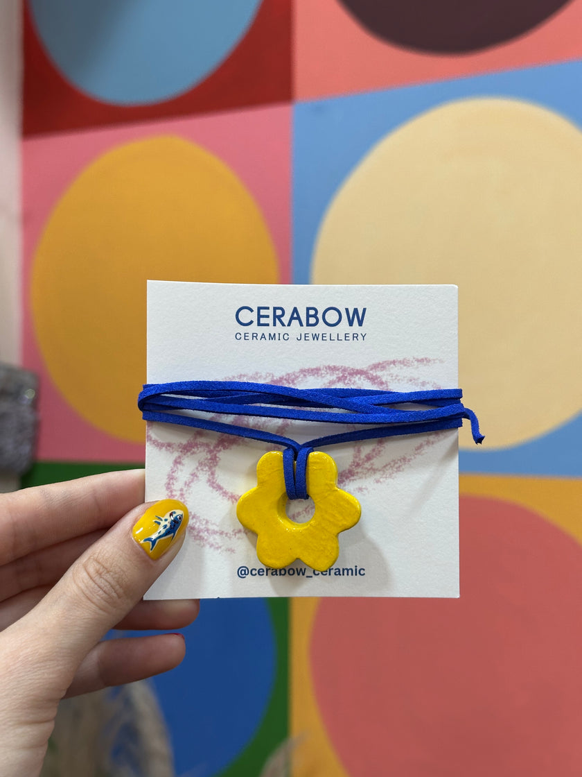 Cerabow handmade flower choker