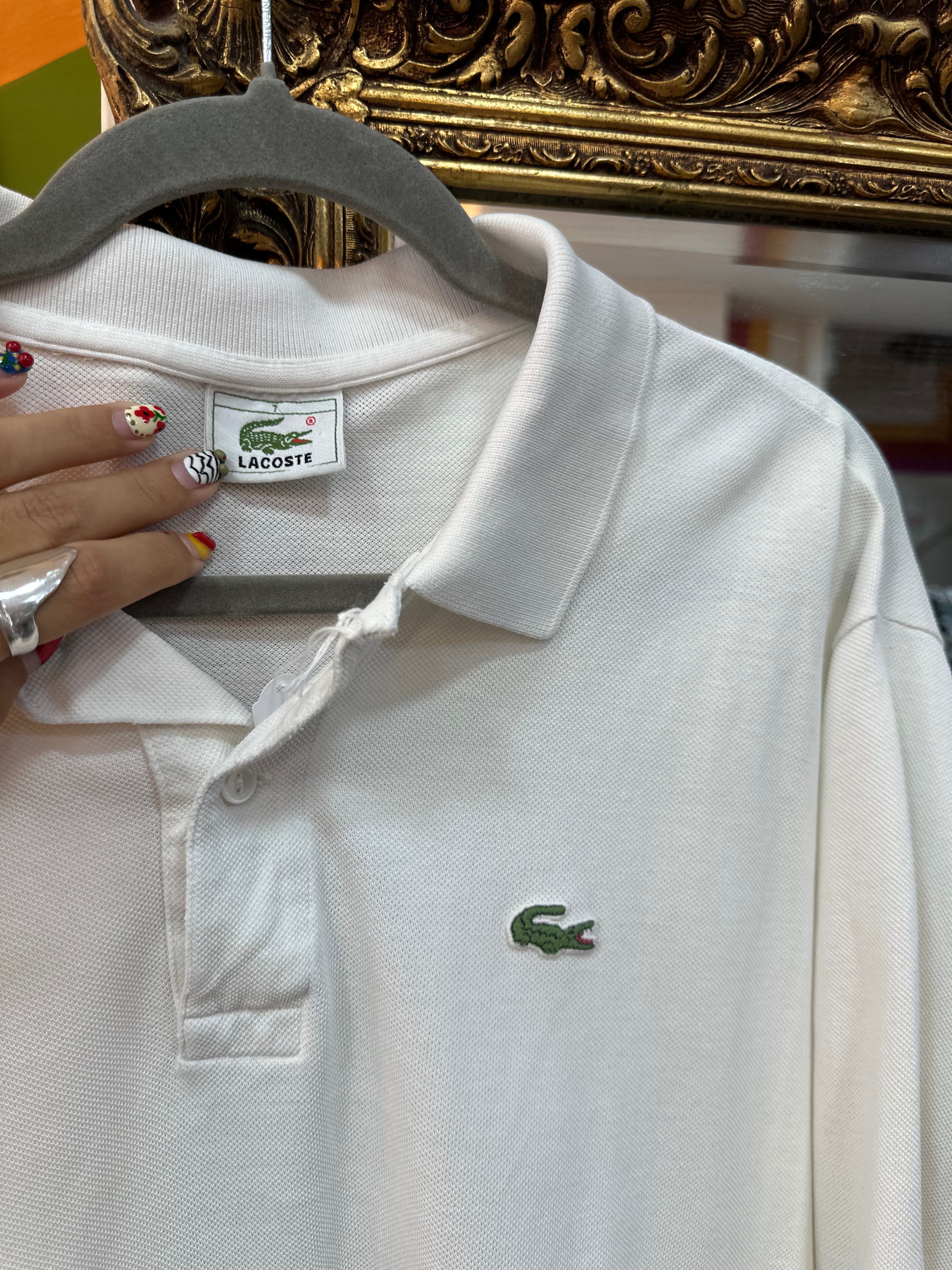 Lacoste long sleeve polo top (L)