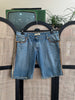 Artigli low waisted denim shorts with sequin detailing