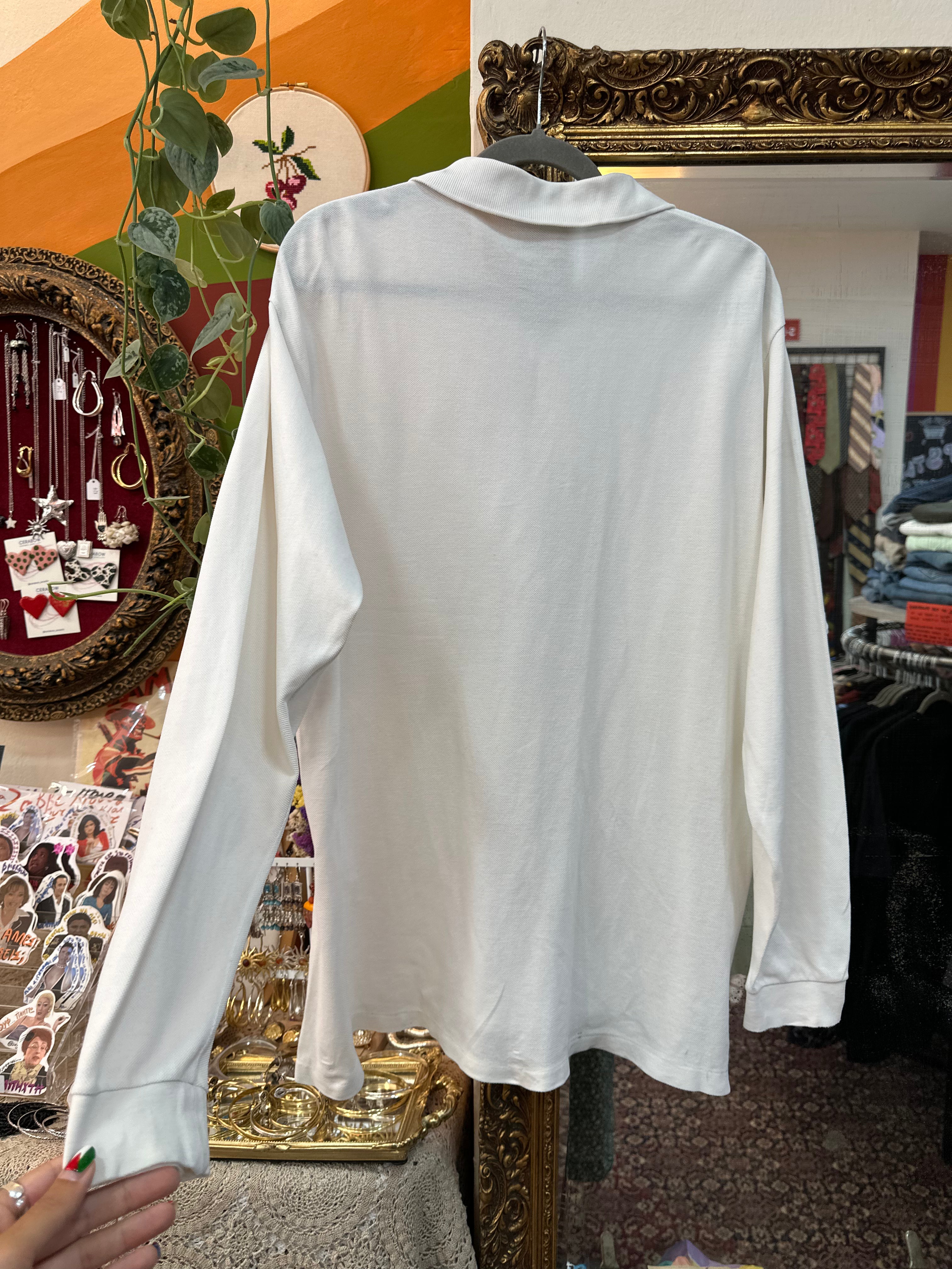 Lacoste long sleeve polo top (L)